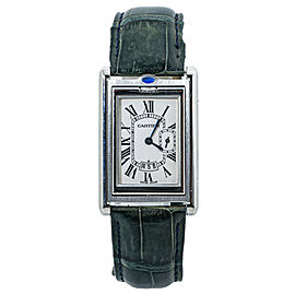 Cartier Tank Basculante XL 2522 Stainless Steel Date Mens Quartz Watch 26MM