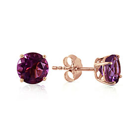 0.95 CTW 14K Solid Rose Gold Petite Amethyst Stud Earrings