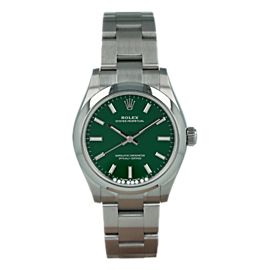 Rolex Oyster Perpetual 277200 New 2021 Green Stella Dial Watch Box & Papers 31MM