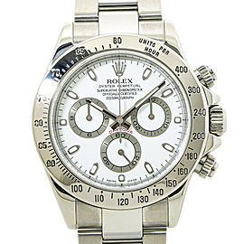 Rolex Daytona 116520 Cosmograph D Serial White Dial Stainless Mens Watch 40MM