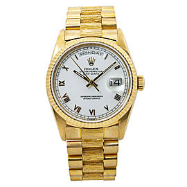 Rolex Day-date 18238 Bark 18K Yellow Gold Mens Automatic Watch 36MM with Papers