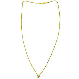 14k Yellow Gold Bezel Set Diamond Necklace Approx .35ctw