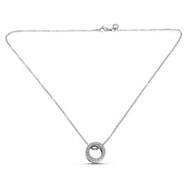 Authentic Bulgari Bvlgari 18K White Gold B Zero 1 Pendant Necklace Size 16"