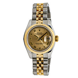 Rolex Datejust 179173 Champagne Dial 18kt Two Tone Women Automatic Watch 26mm