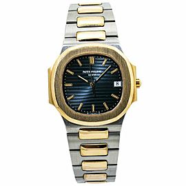 Patek Philippe Nautilus 3900/1 Black Dial Quartz 18K Two Tone Unisex Watch 33mm