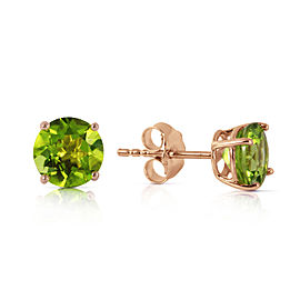 0.95 CTW 14K Solid Rose Gold Petite Peridot Stud Earrings