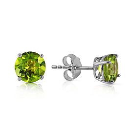 0.95 CTW 14K Solid White Gold I Know Why Peridot Earrings