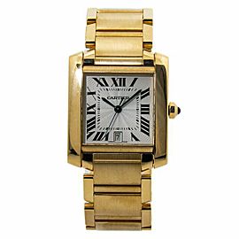 Cartier Tank 1840 W50001R2 18K Yellow Gold Mens Automatic Watch 28mm