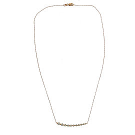 18k Rose Gold Diamond Curving Bar Ladies Necklace .85 TCW