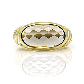 David Yurman Oval Smoky Quartz Stacks Ring in 18k Yellow Gold