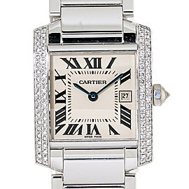 Cartier Tank Francaise White Gold FactoryDiamond 25x30m