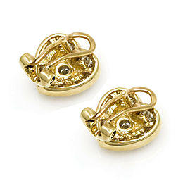 Diamond Heart Stud Earrings with Omega Backs in 14k Yellow Gold