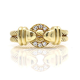 Philippe Charriol Diamond Cable Ring in 18k Yellow Gold Size 6