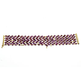 H. Stern Ruby Diamond Mesh Bracelet in 18k Yellow Gold