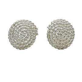 Tiffany & Co. Sterling Silver Vintage Swirl Rope Clip-On Earrings