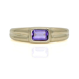 Women's Minimalist Modern Stackable Amethyst Ring in 14k Yellow Gold