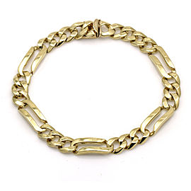 Men's 8mm Figaro Link Bracelet in 14k Solid Gold Size Large