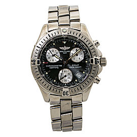 Breitling Colt A73350 Mens Quartz Black Dial Chronograph Watch 38mm