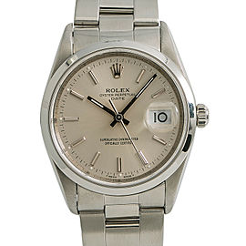 Rolex Oyster Perpetual Date 15200 Silver Dial Mens Automatic Watch 34mm