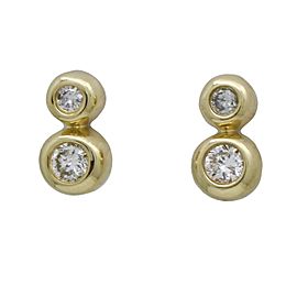 Diamond Bubble Stud Earrings in 14k Yellow Gold Signed