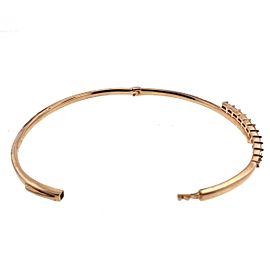 18k Rose Gold Baguettes & Rounds Diamond Bangle Ladies Bracelet