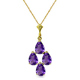 1.5 CTW 14K Solid Gold Sense And Sensations Amethyst Necklace