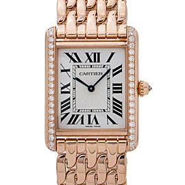 Cartier Tank Louis WJTA0021 18K Rose Factory Diamond Bezel Unisex