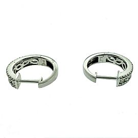 18k White Gold Diamond Hoop Earrings .50 TCW