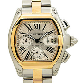 Cartier Roadster XL 2618 W62027Z1 Chronograph Two Tone Automatic Men Watch