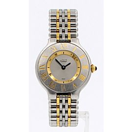 Ladies CARTIER Must De Cartier 21 Steel and Gold Round Dress Watch