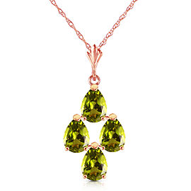 2.25 CTW 14K Solid Rose Gold Pyramid Peridot Necklace