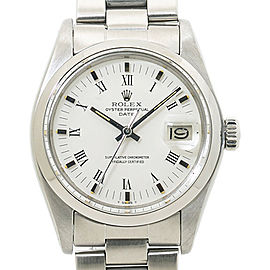 Rolex Oyster Perpetual Date Automatic Men's Watch White Dial 34mm