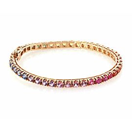 True Classic 8.96ct Multi-Color Sapphires 18k Rose Gold Tennis Bracelet