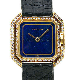 Cartier Ceiuture Lapis Dial 18K Factory Diamonds Manual Winding Ladies Watch 24