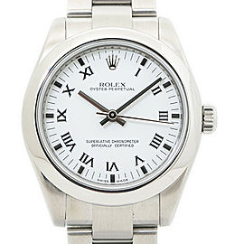 Rolex Oyster Perpetual 177200 Automatic Ladies Watch White Dial SS w/Card 31mm