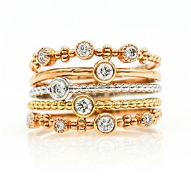 Women's Diamond Stackables Multi-Bands Wide Band Ring in 18k Gold