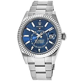 Rolex Sky-Dweller 326934 Blue Dial Oystersteel White Gold Bezel 2018 w/Card42mm