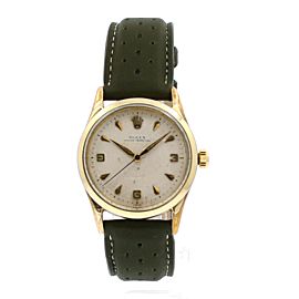 Vintage ROLEX Oyster Perpetual 34mm Gold Shell Men's Watch c 1958