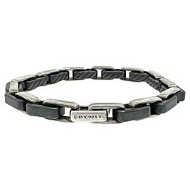 David Yurman Sterling Silver & Titanium Chain Link Bracelet