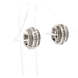 Fine Estate 14k White Gold Diamond Hoop Earrings