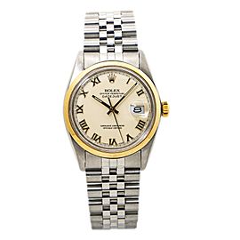 Rolex Datejust With Jubilee Automatic Mens Watch Cream Dial 36mm