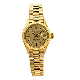 Rolex Datejust President 18K YG Automatic Ladies Watch Champagne Dial 26mm