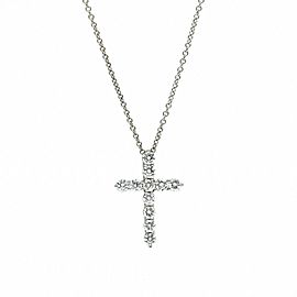 Women's Tiffany & Co. Diamond Small Cross Pendant Necklace in Platinum