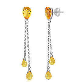 7.5 CTW 14K Solid White Gold You Are My Home Citrine Earrings