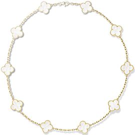 Van Cleef & Arpels Alhambra 18K Yellow Gold & Mother Of Pearl Necklace