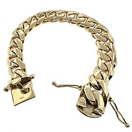 10k Yellow Gold Men's Cuban Link Chain Bracelet