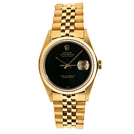 Rolex Datejust Rare Onyx Dial 18k Gold Jubilee Automatic Mens Watch 36mm