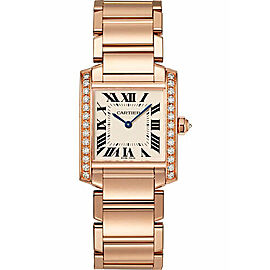 Cartier Tank Francaise Ladies 18K Rose Gold Quartz Watch 20mm