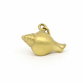 Solid 18k Yellow Gold Seashell Charm or Pendant