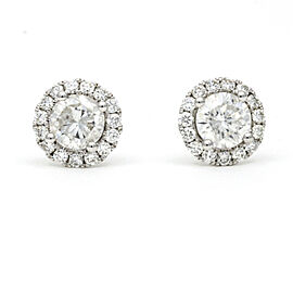 True Women's Diamond Halo Martini Stud Earrings in 18k White Gold ( 1.71 cttw )